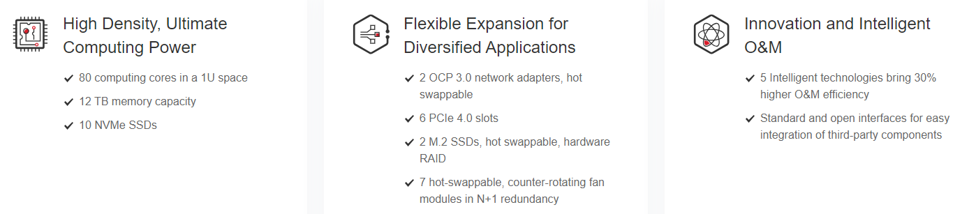 Virtualization 1U Rack Huawei Fusion Server 1288H V6 32 DDR4 DIMMs