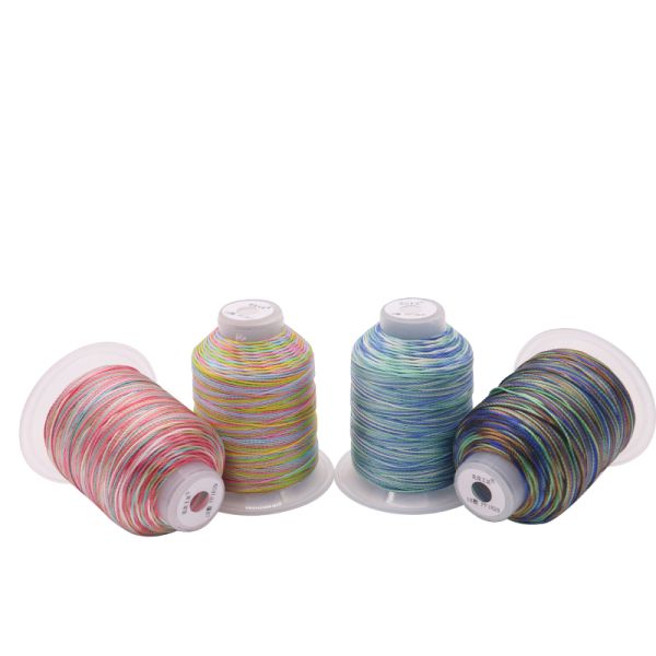 High Temperature Resistant 100G Weight 15ply Rainbow Weaving Crafts Polyester Thread