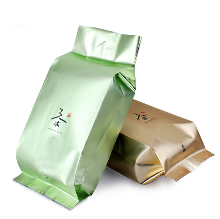 Tin tie tea pouch bag, coffee bean packaging stand up k kraft paper tea paper bag with window Cookie choco pouch