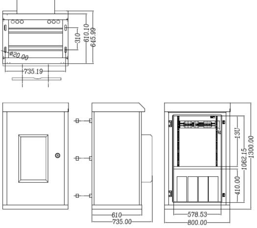 Double Wall 9U ISO9001 Outdoor Pole Mount Enclosure