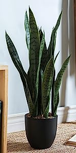  25 inch Artificial Fake Sansevieria Plants for Home,Office Decor