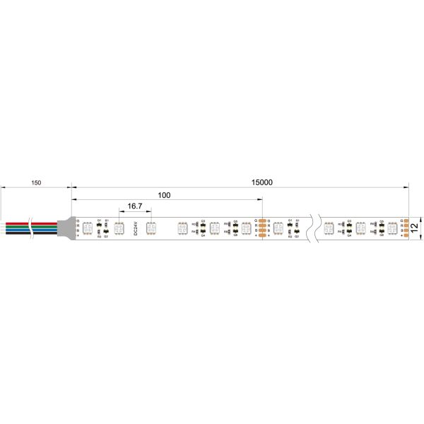 15m-30m 5050smd Constant current super length dc24v 60leds/m red blue green rgb linear CC type 2835smd Led Strip Lights
