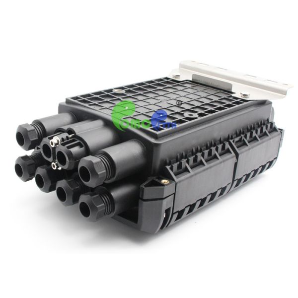 16F 24F IP68 Black Plastic Fiber Optic Closure For Wall Mount And Outdoor Application