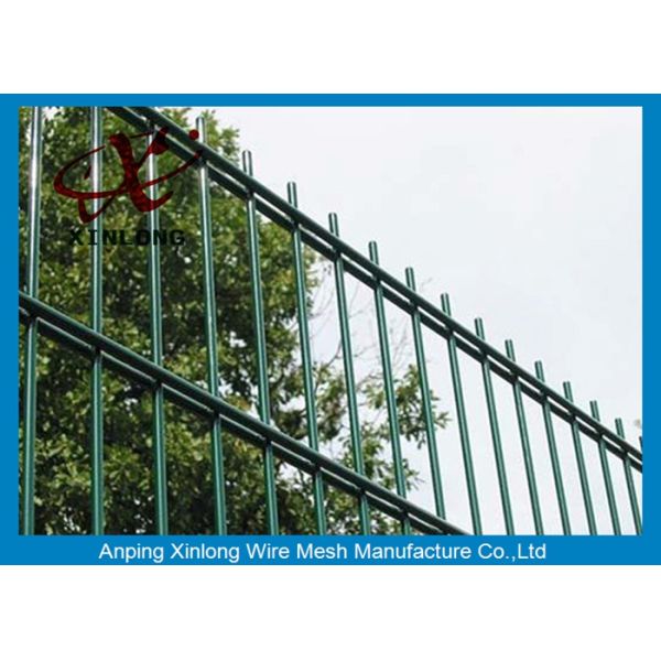 6 / 5 / 6mm Galvanized Double Wire Fence For Military Base Steel Iron Material