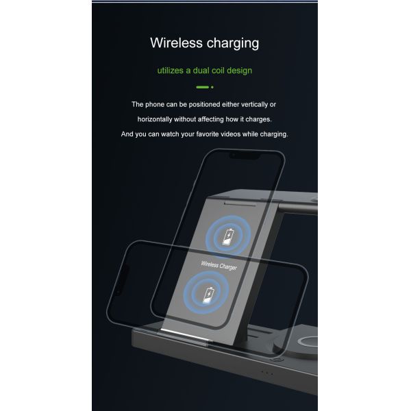 White Black Color Multifunctional Wireless Charger With High Charging Efficiency ≥75%