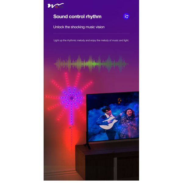 Intelligent Low-Voltage Music Voice Controlled Full Color Starry Sky Festival Light