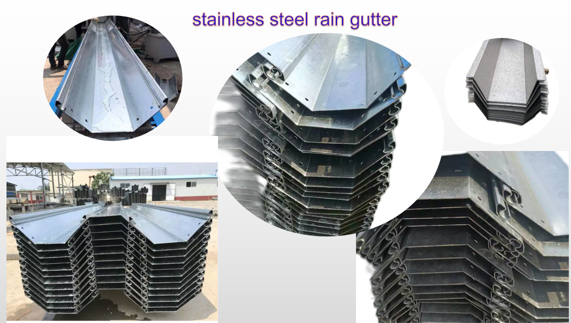 Stainless Steel Greenhouse Rain Gutter 304 Commercial Connection