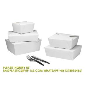 China 110 oz Paper Take Out Containers White Lunch Meal Food Boxes #1, Disposable Storage To Go Packaging wholesale