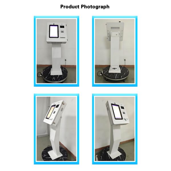 15.6inch Cashless Payment Kiosk with Inbuilt Sticker Printer Camera Microphone NFC and QR Code Scanner Waterproof