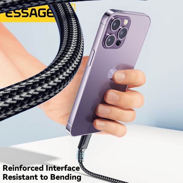 ESSAGER ES-X45 Pd 29w Usb C To Lighting Iphone Fast Charging Cord with USB 2.0 Connectors