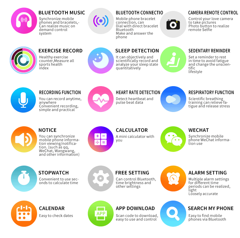 BLE Device W6 Smart Bracelet 1.69 IPS Smart Watch Remote App For Apple