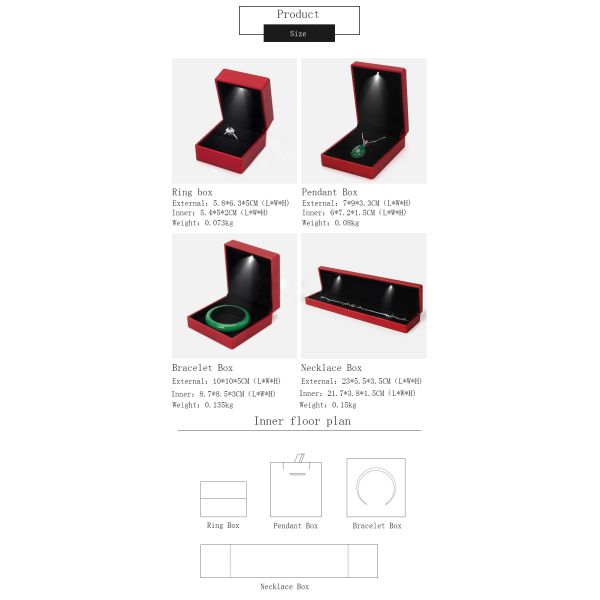 Spray Paint Plastic Engagement Ring Gift Box Built In LED Light