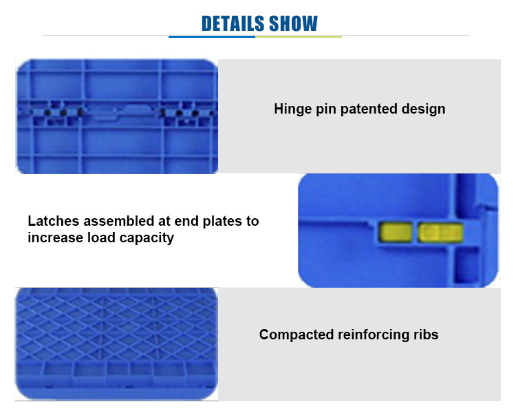 Heavy Duty Plastic Moving Boxes Attached Lid Containers Industrial Folding Tote Box For Warehouse
