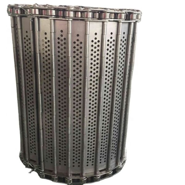 Light Grey Stainless Steel Plate Link Conveyor Belt With Baffle