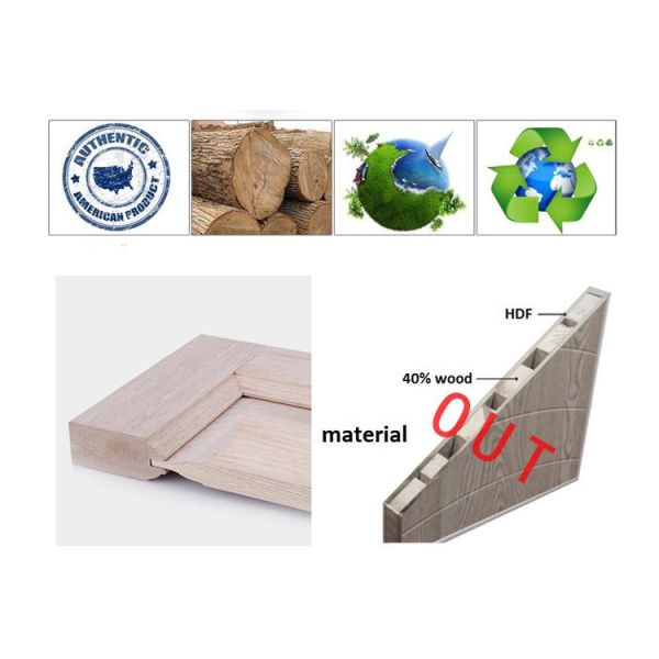 Internal Room Solid Composite Wood Wpc Door Swing Open Style