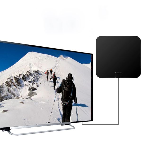 Morpilot Indoor Digital TV Antenna High Gain Flat Design HDTV Antenna 60 Miles Range with Detachable Amplifier Signal Bo