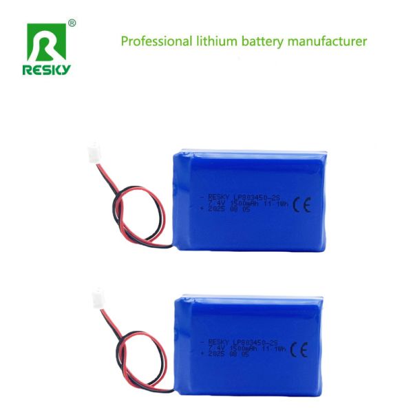 Power Lithium Polymer Battery Pack 803450 2S 7.4V 1500mAh 11.1wh Rechargeable Lithium Ion Cell