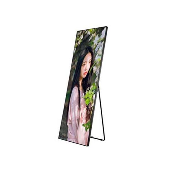 SMD2121 Portable Poster Display Stands P2.5 Full Color For Exhibitions Airports Stations