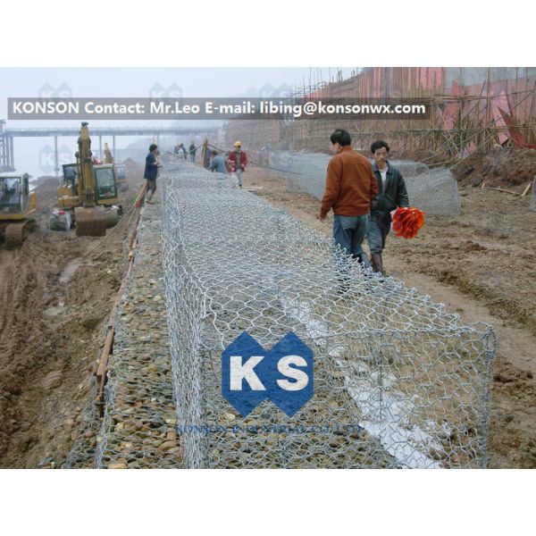 Hexagonal Wire Mesh Double Twisted Gabion Wall Baskets With ASTM A975-97 Standard