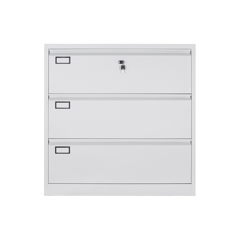 China Home Vertical Black Thick 1.2mm 3 Drawer File Cabinet on sale