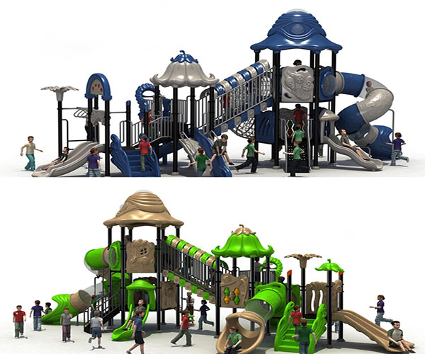 Multilane Kids Plastic Playground Equipment EU Standard Anticrack