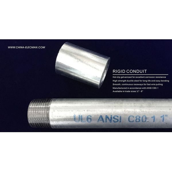 UL 6 Standard 1 In. Hot Dipped Galvanized Rigid Conduit RSC Pipe ANSI C80.1