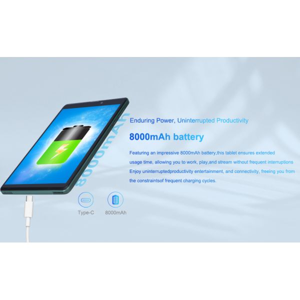 C idea 8 Inch Android Tablet PC With Android 12 OS Quad Core CPU 8GB RAM 512GB Storage IPS HD Display CM818-Green