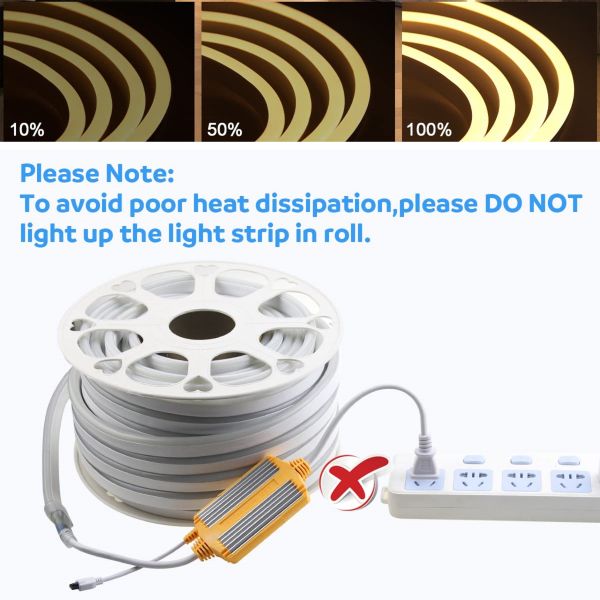 120leds Dimmable LED Strip 6000K Dimmable Led Rope Lights With Remote