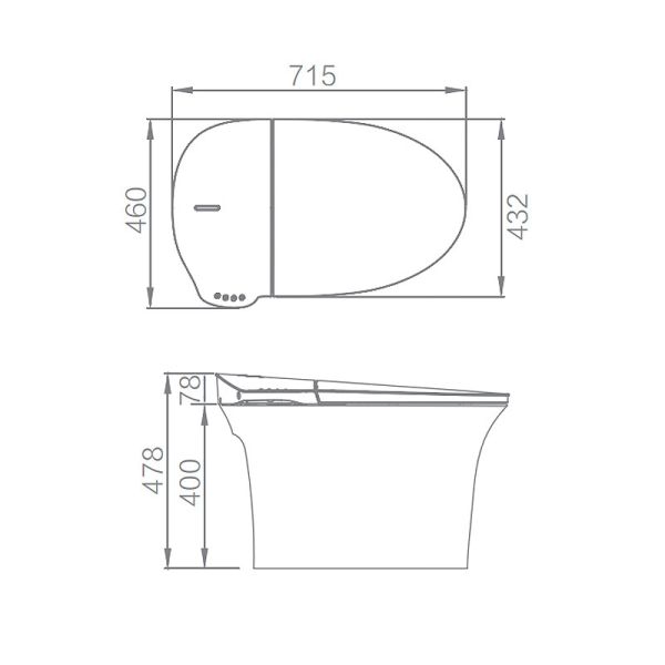 ARROW AKB1320 V7 Modern Smart Toilet Soft Close Floor Mounted Wc With P Trap