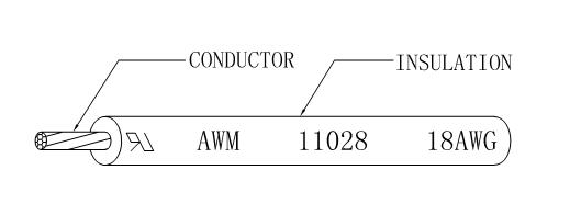 600V mPPE Wire UL11028 18AWG STR 34/0.178 OD1.8mm Black