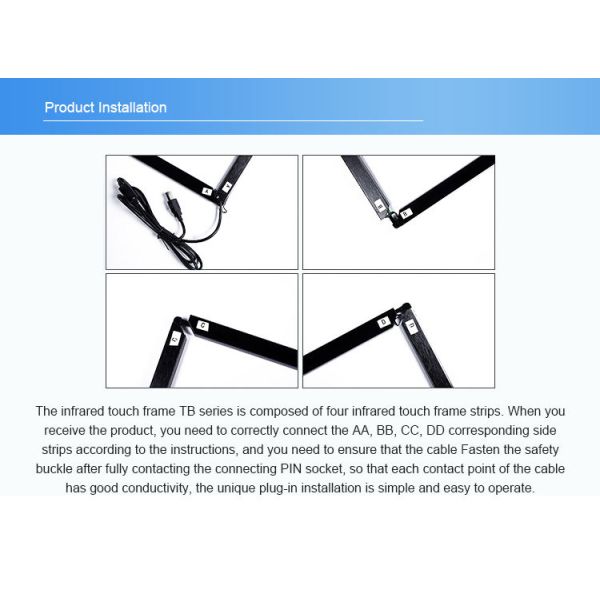 USB interface plug and play  driver free 80 inch infrared Multi Touch Screen Panel IR Touch frame for smart TV