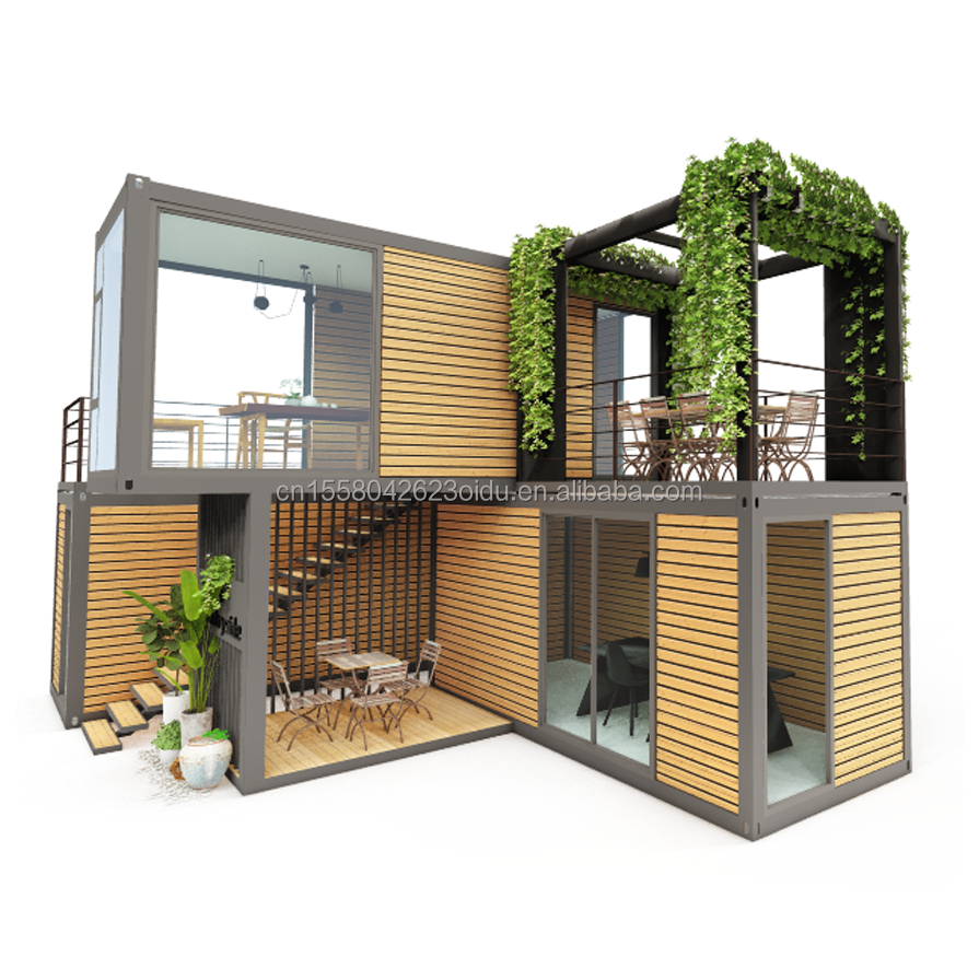 3D Model/CAD Drawings Wooden Tiny Prefab House Container Modular Container Home Buildings Cabins Wooden Villa 2023 Style
