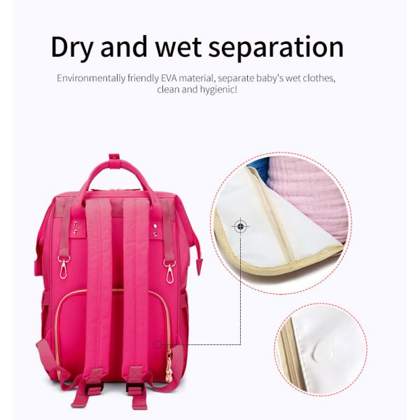 Multifunctional Adventure Diaper Bag Backpack With USB D Buckle Trailer Design
