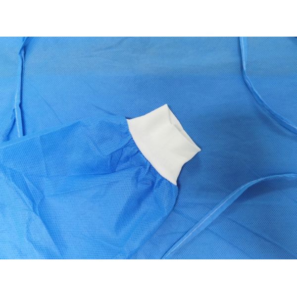 Isolation Gown Blue Waterproof SMS PPE Wholesale Surgical Gown for Infection Prevention