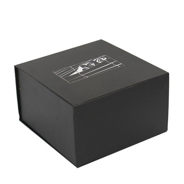 Wholesale Custom Size Matte Black Magnetic Folding Baseball Cap Packaging Box with Hot Stamping and Free Design