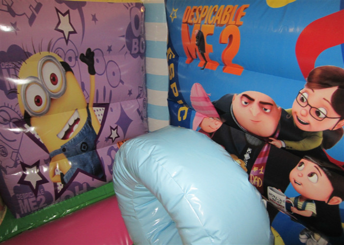 Minions Inflatable Jump House 0.55mm Pvc Tarpaulin 3.8 X 2.8m For Children Party