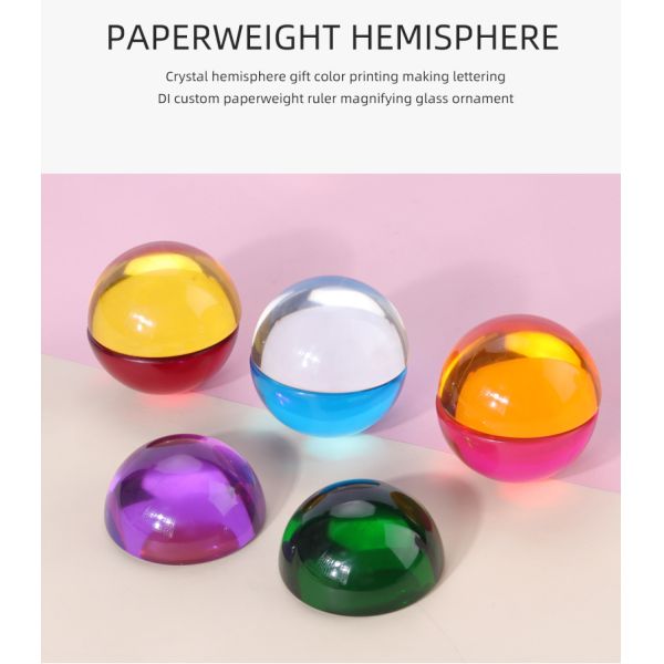 Half Round Resin Ball 50mm Acrylic Style For Kids