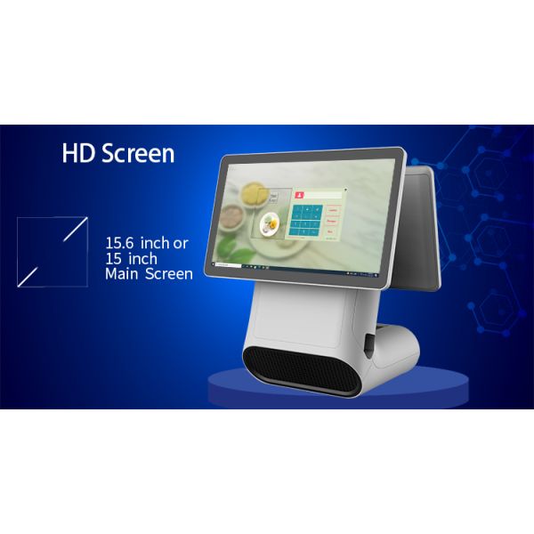 15.6 inch POS System Touch Screen with Built-in 80mm Thermal Printer and 128G SSD Storage