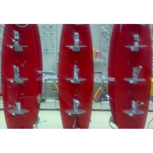 2 Sides 6 Shelves Water Taps Flooring Display Stand