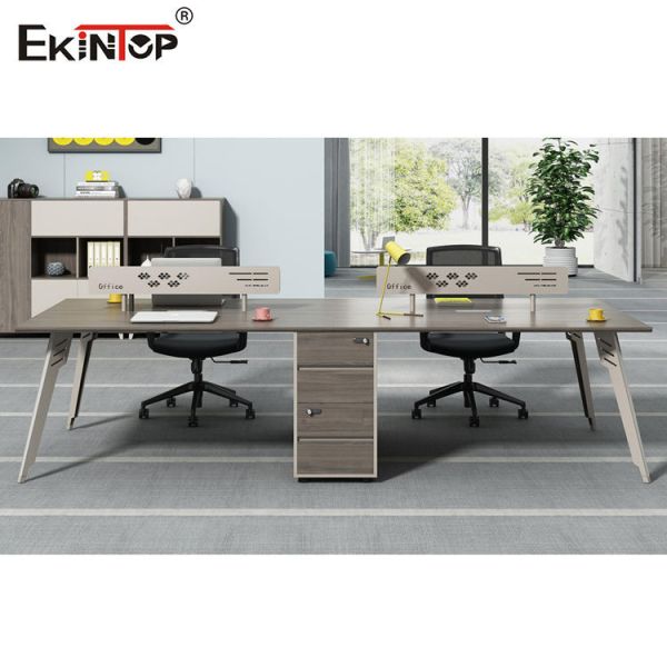 Wooden Cubicle Office Workstation Two Color Seamless Stitching OEM