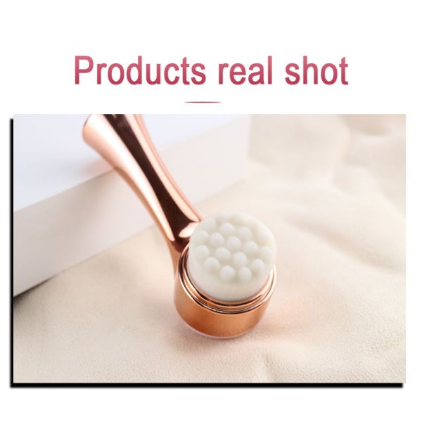 Double Surface Manual Facial Cleansing Brush Soft Synthetic Hair Silicone