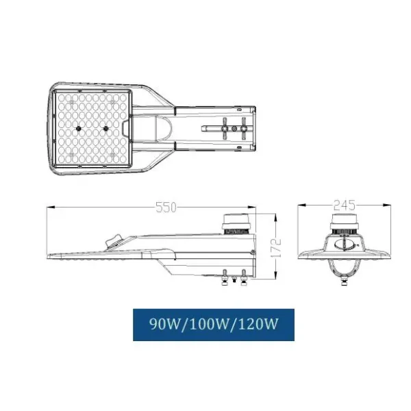 200W/210W/240W Compact Design with Self-Cleaning Function Garden Parking Lot Plaza Wall Highway Overpass Sidewalk Squares Schools LED Street Light