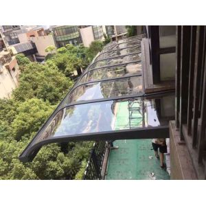 Convenient Grey Aluminium Canopy With PC Sheet And Accessories