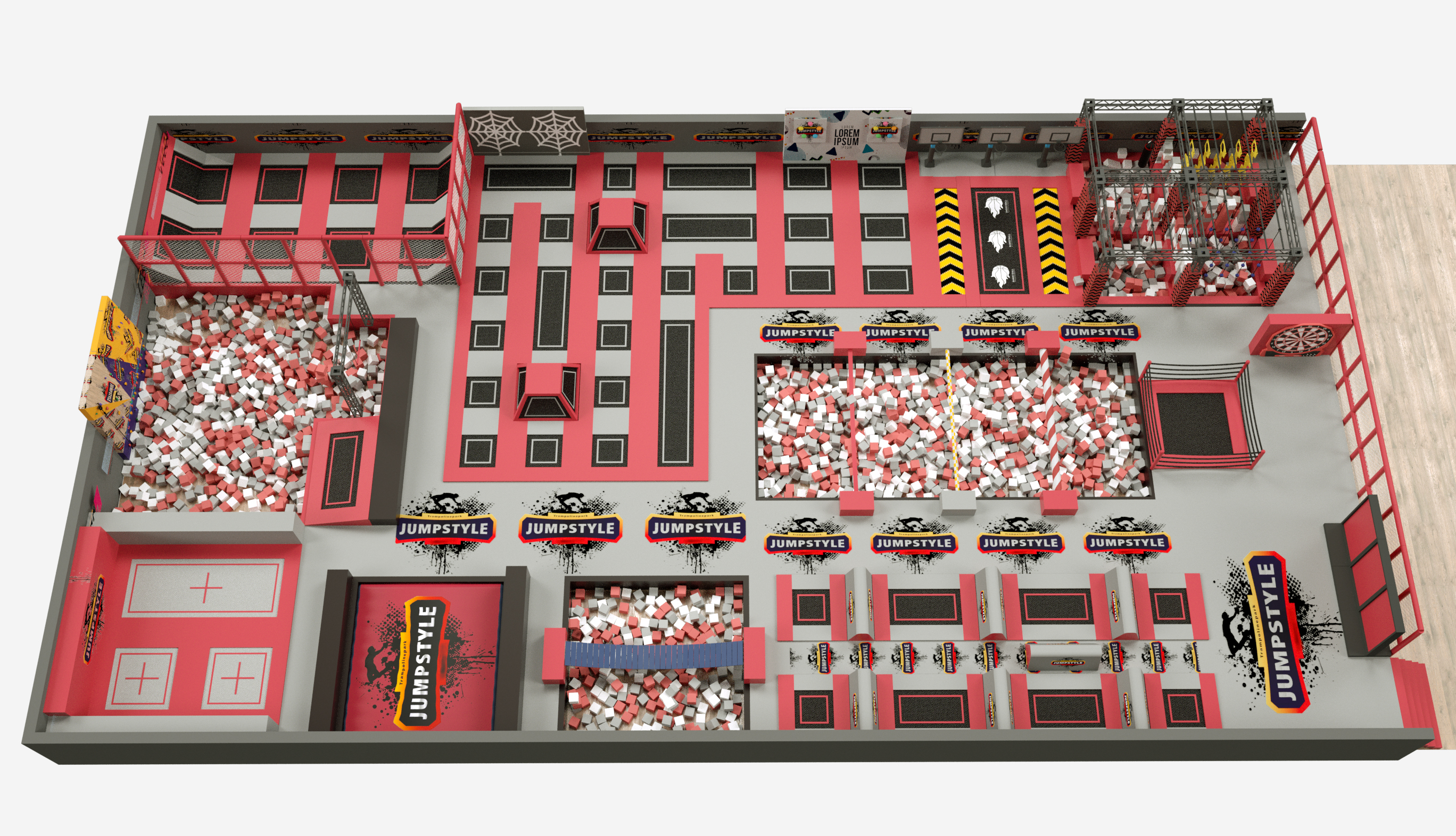 Large Commercial Zone Trampoline Park Playground Kids Indoor Jumping Playground