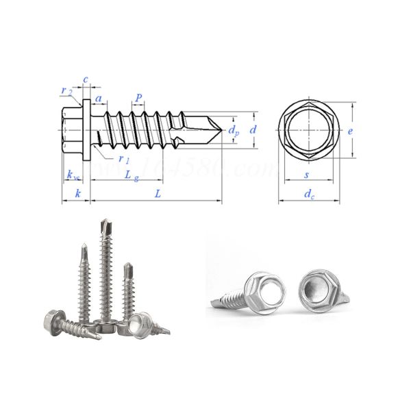 Heavy Duty DIN15480 Hexagonal Self Drilling Screw With Washer