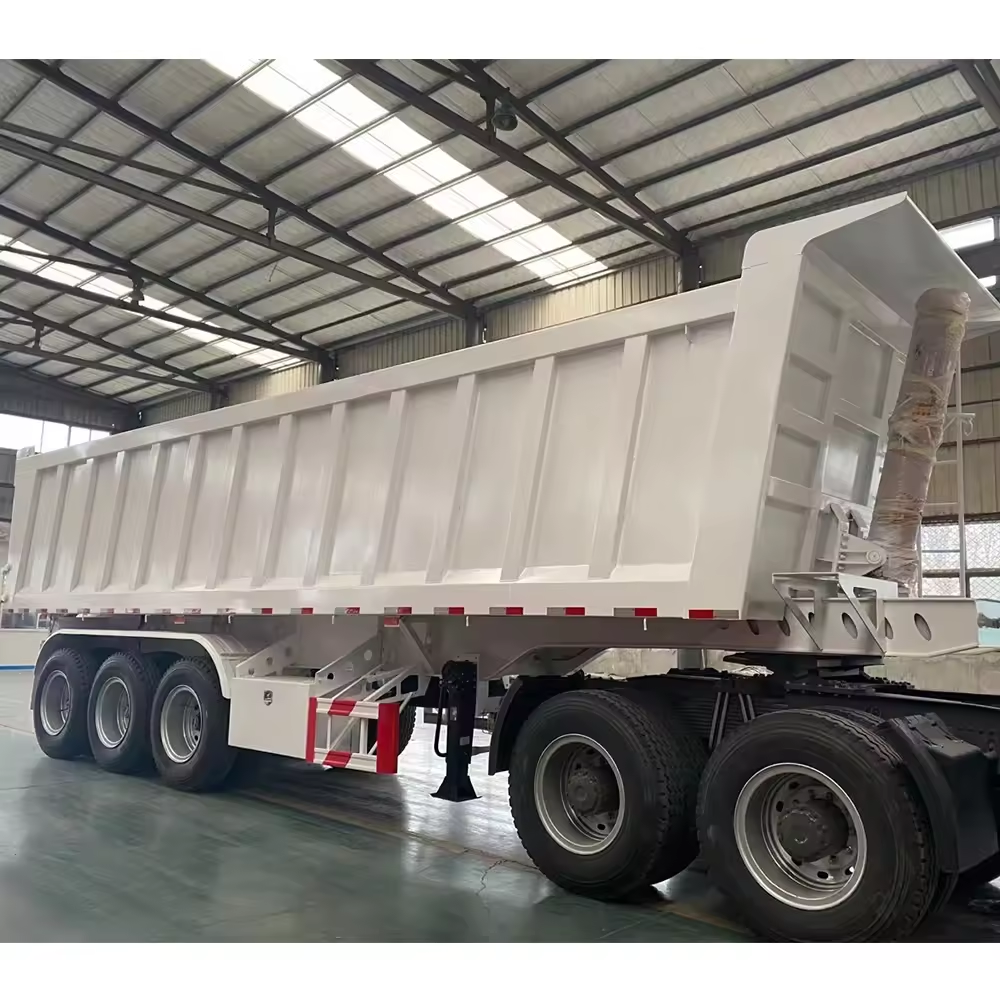 3-Axle U Shape Hydraulic Grain Camions-Remorques High Quality steel Rear Dump truck Semi Tipping Trailer Made In China