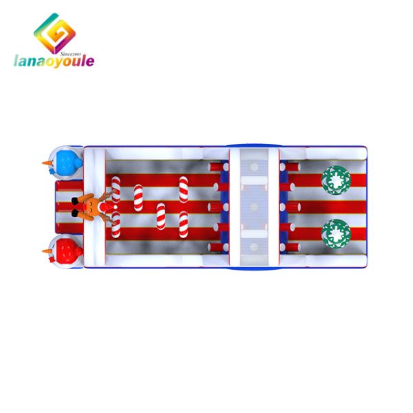 Snow Man Blow Up Obstacle Course , Customized Inflatable Outdoor Playground