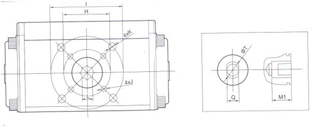 ISO5211 DIN3337 and NAMUR standard mounting double action single action Rack & pinion Pneumatic Actuator
