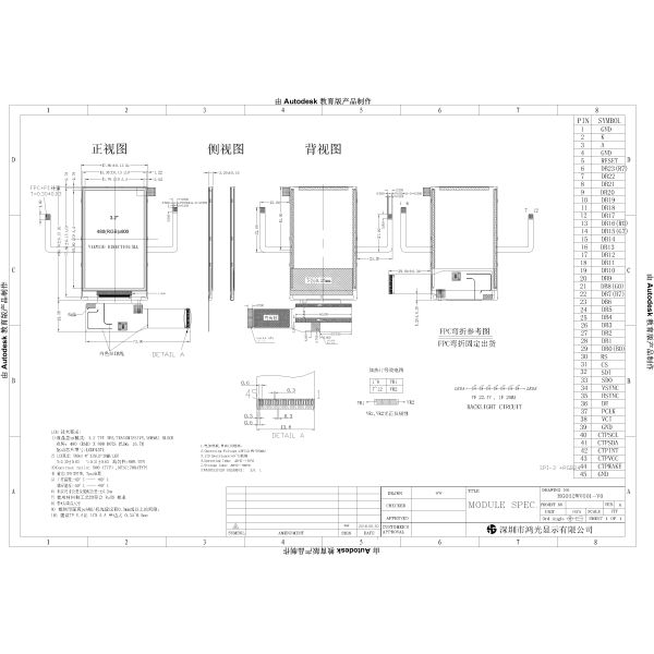 3.2 Inch RGB Interface Mini TFT Display 480x800 Customized