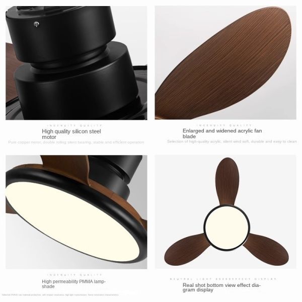 Manufacturer 110V-240V Retro Ceiling Fan With Light , Modern Ceiling Fan With Remote Control
